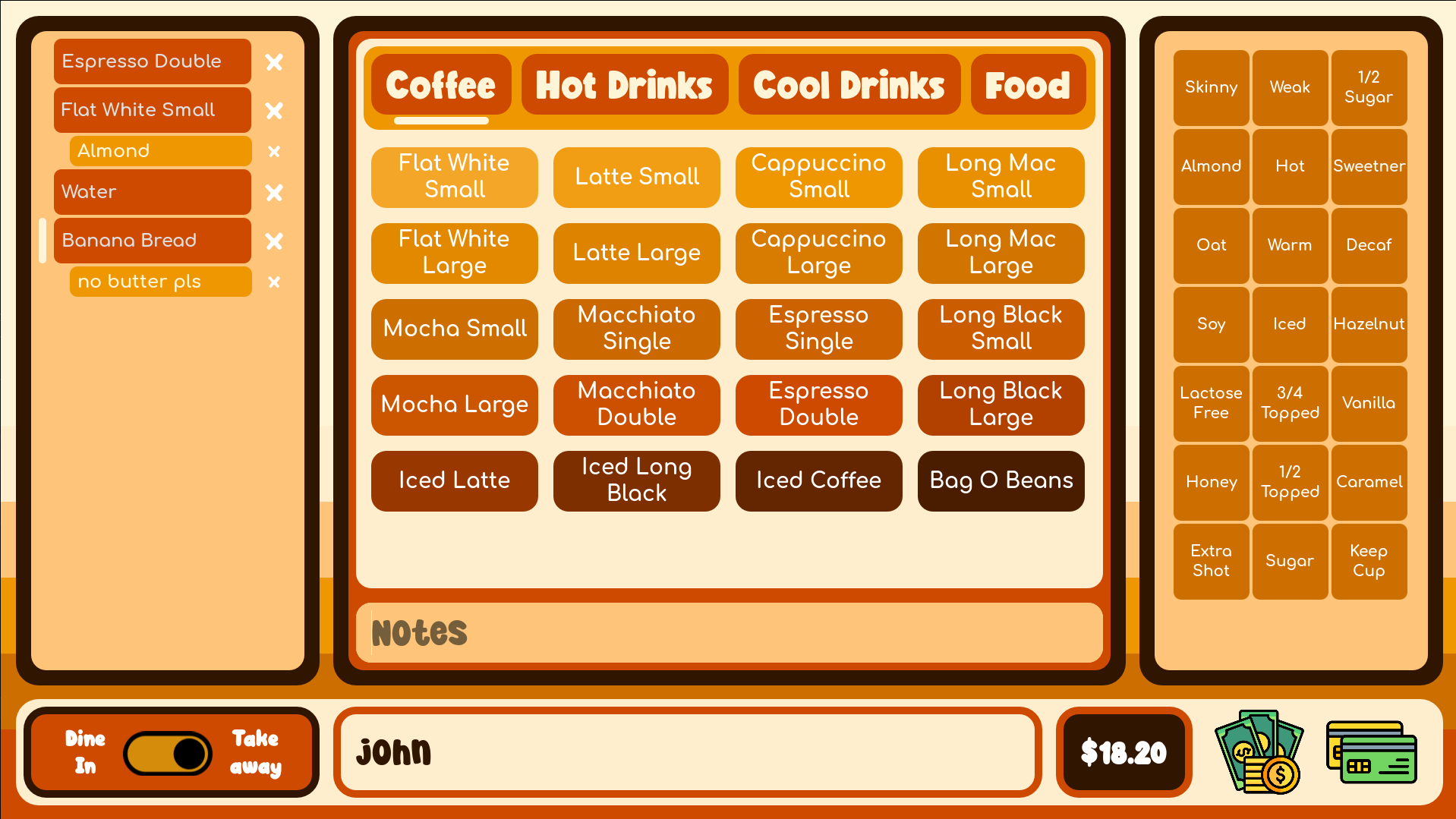Cool Beans Point of Sale Screenshot